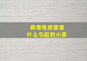 病毒性感冒是什么引起的小孩