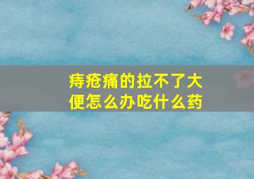 痔疮痛的拉不了大便怎么办吃什么药