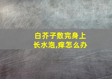 白芥子敷完身上长水泡,痒怎么办