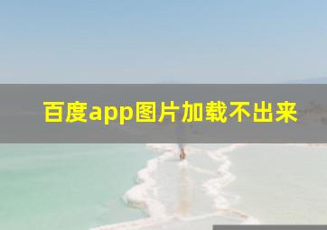 百度app图片加载不出来