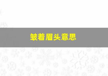 皱着眉头意思