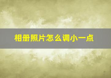 相册照片怎么调小一点