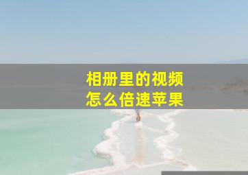 相册里的视频怎么倍速苹果