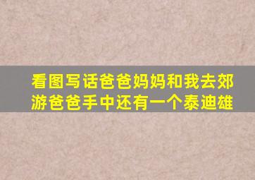 看图写话爸爸妈妈和我去郊游爸爸手中还有一个泰迪雄