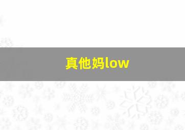 真他妈low