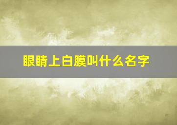 眼睛上白膜叫什么名字