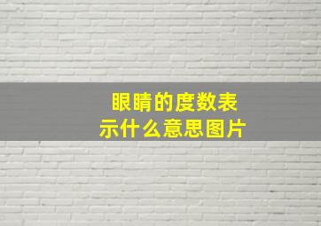 眼睛的度数表示什么意思图片