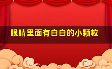 眼睛里面有白白的小颗粒