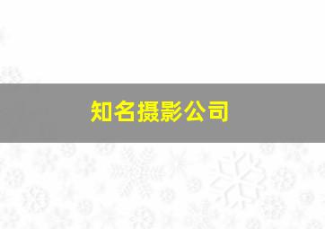 知名摄影公司