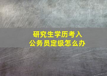 研究生学历考入公务员定级怎么办