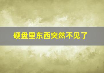 硬盘里东西突然不见了