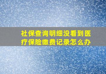 社保查询明细没看到医疗保险缴费记录怎么办