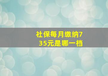 社保每月缴纳735元是哪一档