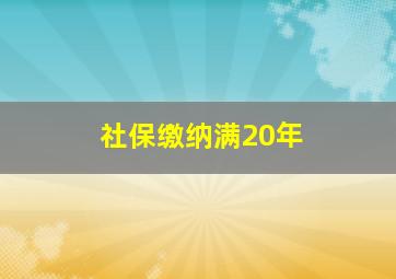 社保缴纳满20年