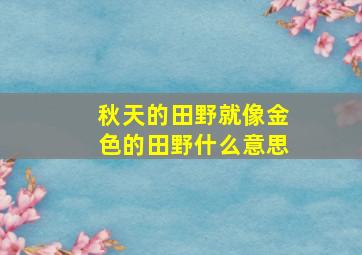 秋天的田野就像金色的田野什么意思