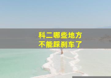 科二哪些地方不能踩刹车了