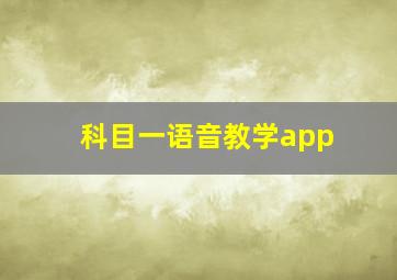 科目一语音教学app