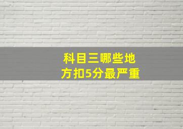 科目三哪些地方扣5分最严重