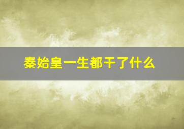 秦始皇一生都干了什么