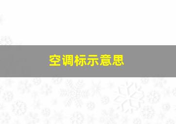 空调标示意思