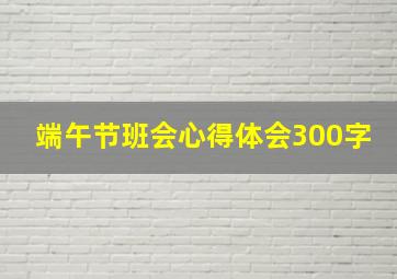 端午节班会心得体会300字