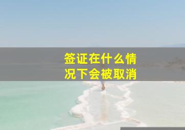 签证在什么情况下会被取消