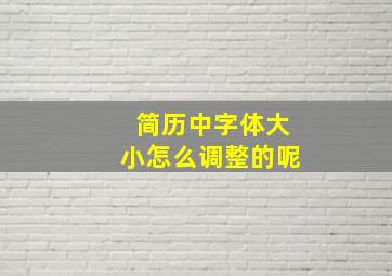 简历中字体大小怎么调整的呢