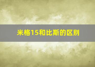 米格15和比斯的区别