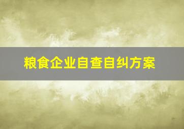 粮食企业自查自纠方案