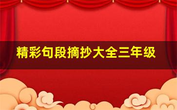 精彩句段摘抄大全三年级