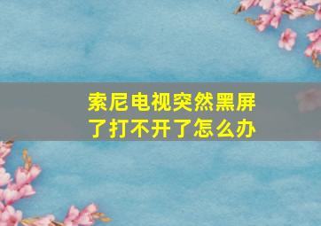 索尼电视突然黑屏了打不开了怎么办