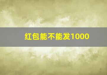 红包能不能发1000