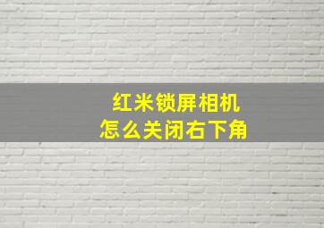 红米锁屏相机怎么关闭右下角