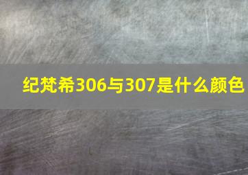 纪梵希306与307是什么颜色