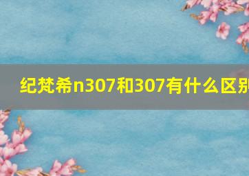 纪梵希n307和307有什么区别