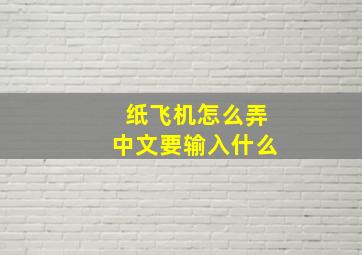 纸飞机怎么弄中文要输入什么