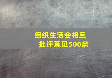 组织生活会相互批评意见500条