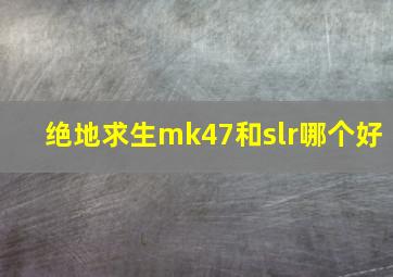 绝地求生mk47和slr哪个好