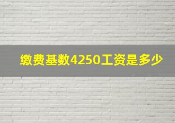 缴费基数4250工资是多少