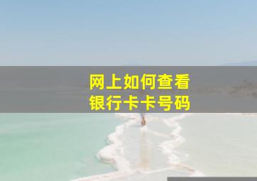 网上如何查看银行卡卡号码