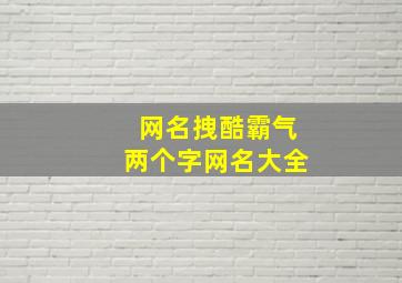 网名拽酷霸气两个字网名大全