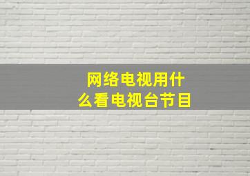 网络电视用什么看电视台节目