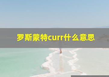 罗斯蒙特curr什么意思