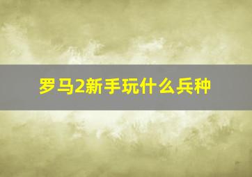 罗马2新手玩什么兵种