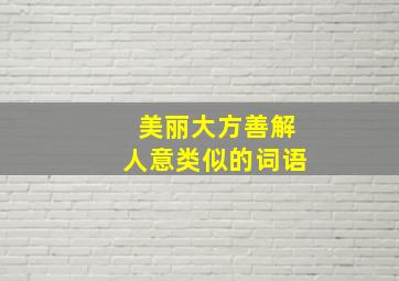 美丽大方善解人意类似的词语