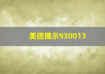 美团提示930013