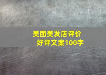 美团美发店评价好评文案100字