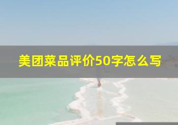 美团菜品评价50字怎么写