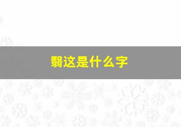 翳这是什么字