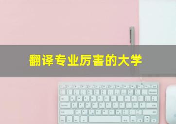 翻译专业厉害的大学